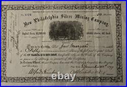 New Philadelphia Silver Mining Stock, Belmont, Nevada 1879