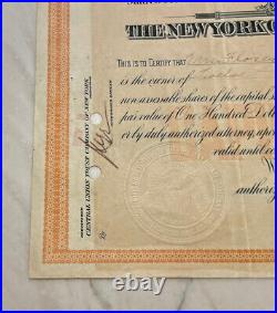 New York Railroad stock certificate pair one $100 1929