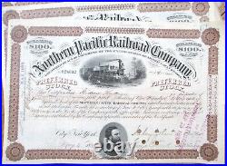 Northern Pacific Railroad Co. 1888 Stock Certificate, Brown Twenty 20 Piece Lot