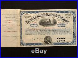 Northern Pacific Railroad Company Stock Certificate Jay Cooke Signed 1876 Scarce