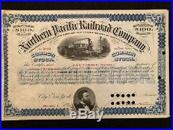 Northern Pacific Railroad Company Stock Certificate Jay Cooke Signed 1876 Scarce