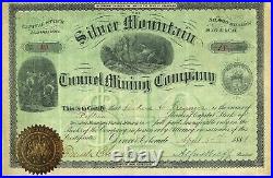 OPHIR COLORADO SILVER MOUNTAIN TUNNEL MINING CO stock certificate OURAY 1881