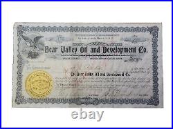 Oakland, CA 1901 Bear Valley Oil & Development Stock Certificate #175