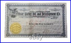 Oakland, CA 1901 Bear Valley Oil & Development Stock Certificate #175