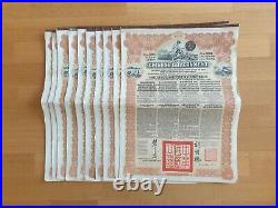One Lot Of 10 Chinese Bonds 5% 1913 Reorganisation Uncancelled