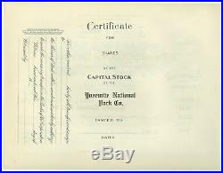 Original 1916 Yosemite National Park Company, Yosemite Park Stock Certificate