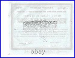 Original Antique Mexico Tramways Company $500 Bond Certificate, 1916