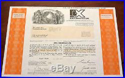 Original Bre-X Share Certificate