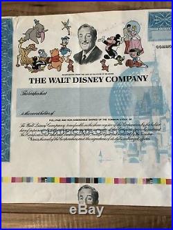 Original Walt Disney Company Stock Certificate 1995 Specimen MISPRINT MISCUT