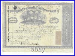 PENNSYLVANIA 1869 Mercantile Library Company of Philadelphia Stock Certificate