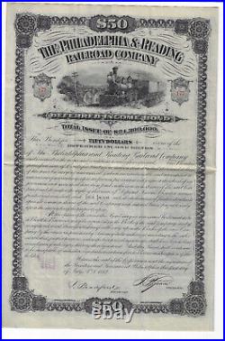 PENNSYLVANIA 1882 The Philadelphia & Reading Railroad Company Bond Certificate