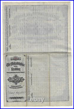 PENNSYLVANIA 1882 The Philadelphia & Reading Railroad Company Bond Certificate