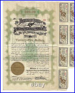 PENNSYLVANIA 1889 The Athletic Club of the Schuykill Navy Bond Stock Certificate