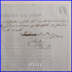 PERU bill forerunner papermoney 1842 scrip 8% good as dinero contante sonante