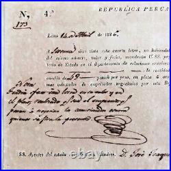 PERU interine loan + bill of exchange, grant for services Independence War 1826