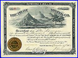 PILOT MINING COMPANY OF COLORADO Leadville Mining District Lake County 1887