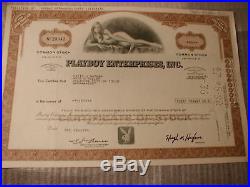 PLAYBOY Stock Certificate AS IS 100 Share Nice Art Collectible Willy Ray
