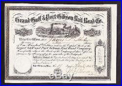 POST CSA RARITY GRAND GULF and PORT GIBSON RAILROAD #12 (!) 1868 SIGNATURES