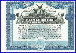 Palmer Union Oil Company Stock. Uncancelled Certificate Bond Gold
