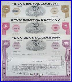 Penn Central Company' Railroad Co. LOT 3000+ PIECES Stock Certificates