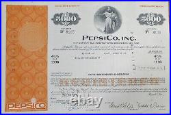 Pepsi Cola, PepsiCo, Inc. 1970s Bond Certificate Set of 4 Different Colors, Soda