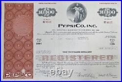 Pepsi Cola, PepsiCo, Inc. 1970s Bond Certificate Set of 4 Different Colors, Soda