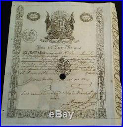 Peru Lima 1836 Republica Estado Junta Credito Nacional 200 Pesos Rare Document