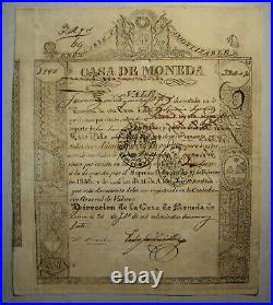 Peru Old Treasury Scrip Lima Mint 1837