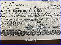 Peter Pan Woodland Club, Ltd, Big Bear City, Ca 1932 & Membership Certificate