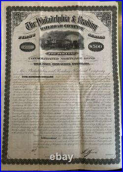 Philadelphia & Reading Railroad Company. SPECIMEN. Bond Certificate