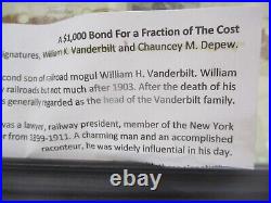 Pine Creek Railway Co. 1885 First Mortgage Bond Signed By William K Vanderbilt