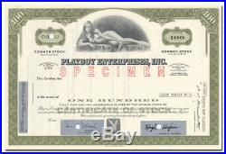 Playboy Enterprises, Inc. Specimen Stock Certificate Willy Rey