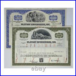 Playboy Enterprises Set of 2 Stock Certificates (1970's 1990's)