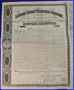 Portugal 1873 Lisbon Steam Tramways Mortgage Debenture 100 Pounds Bond Waterlow