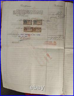 Portugal 1894 Bank Banco Commercial Porto 40000 Reis RARE Bond Stamps Revenues