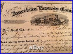 Pre-Civil War Stock Certificate 1857 American Express Company