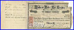 Pullman's Palace Car Company stock signed by George Pullman 1870 pays for meds