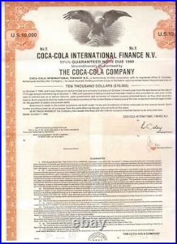 RAR Coca Cola International Finance N. V 10000$ Bond