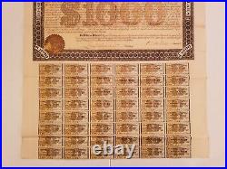 RARE $1000 South Mountain Railroad / RR First Mortgage GOLD BOND with 48 COUPONS