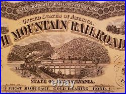 RARE $1000 South Mountain Railroad / RR First Mortgage GOLD BOND with 48 COUPONS