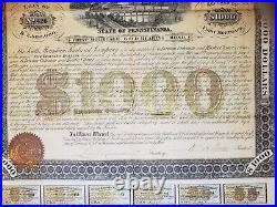 RARE $1000 South Mountain Railroad / RR First Mortgage GOLD BOND with 48 COUPONS