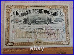 RARE 1890s HOBOKEN FERRY CO. New Jersey STOCK Certificate New York City NYC