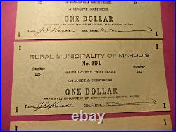 RARE 3 RURAL MUNICIPALITY OF MARQUIS No 191 Canada Depression Scrip, EF40/AU