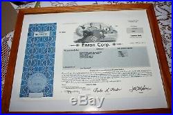 RARE Enron Corp. Common Stock Certificate 2000 shares bankrupt letters framed
