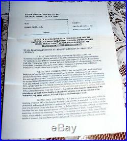 RARE Enron Corp. Common Stock Certificate 2000 shares bankrupt letters framed