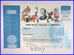 RARE MINT CONDITION 1993 Walt Disney Company Specimen Stock Certificate