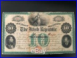 RARE Republic of Ireland Fenian Bond#2177 $10 1866 issued