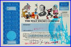 RARE Walt Disney Company Specimen Stock Certificate 1986 Mint Condition