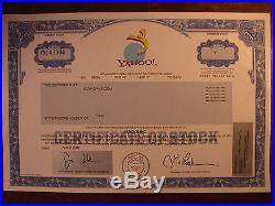 RARE Yahoo Stock Certificate Bought by Verizon(Microsoft/Google/Apple/Amazon)