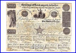 REPUBLIC OF TEXAS 8% $500- 1840 - MIRABEAU B. LAMAR SIGN. Criswell 40B